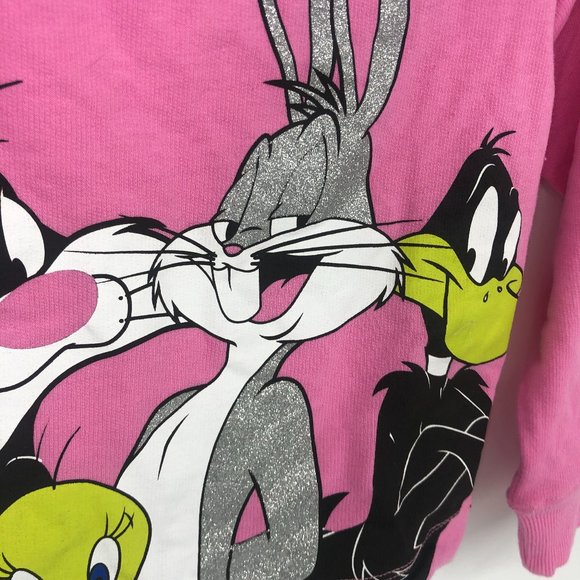 Looney Tunes Pink Crop Top Juniors Small - Picture 6 of 7